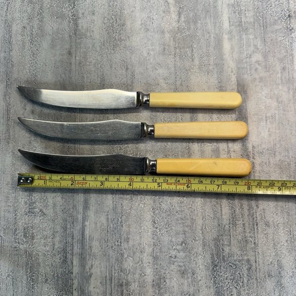 Harris Miller & Co Sheffield Cutlery Faux Bone Knive England Firth Stainless - Picture 3 of 6